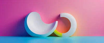 Abstract 3D Geometric Shapes On Gradient Background