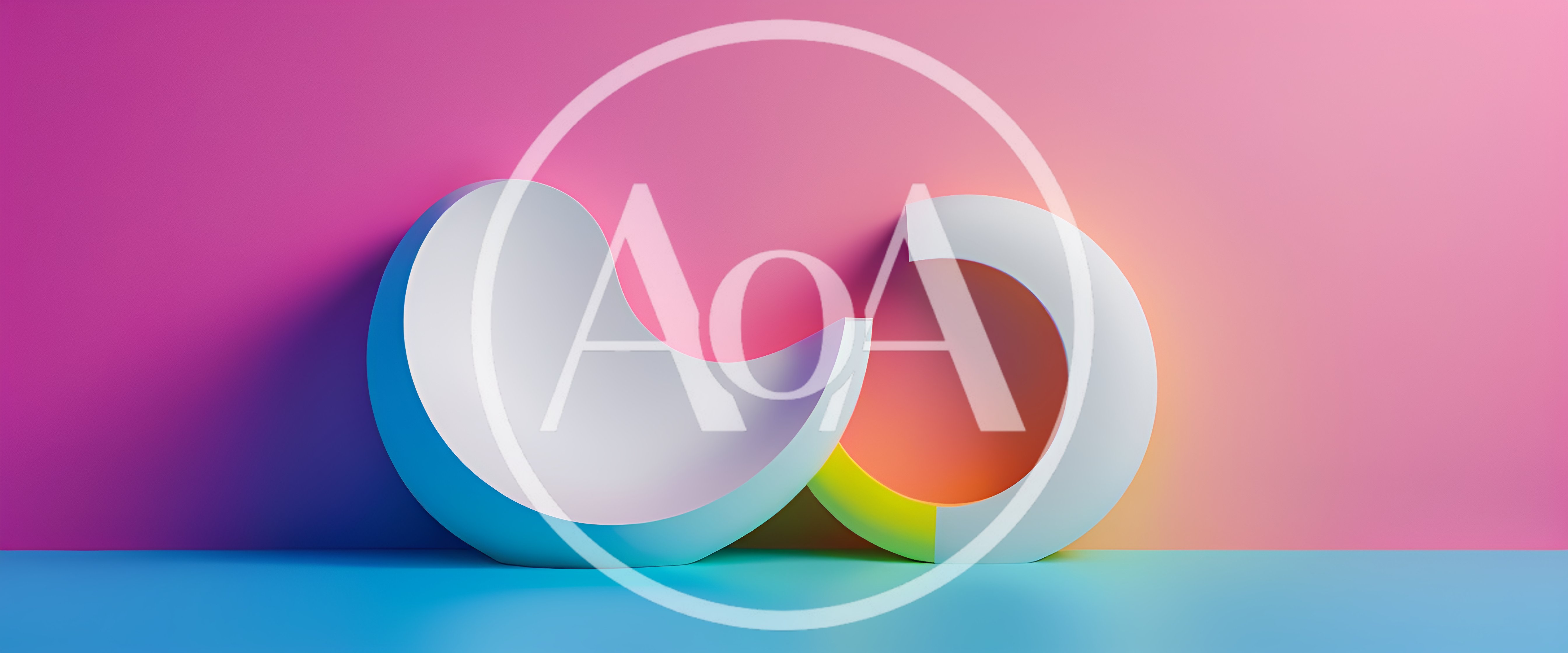 Abstract 3D Geometric Shapes On Gradient Background