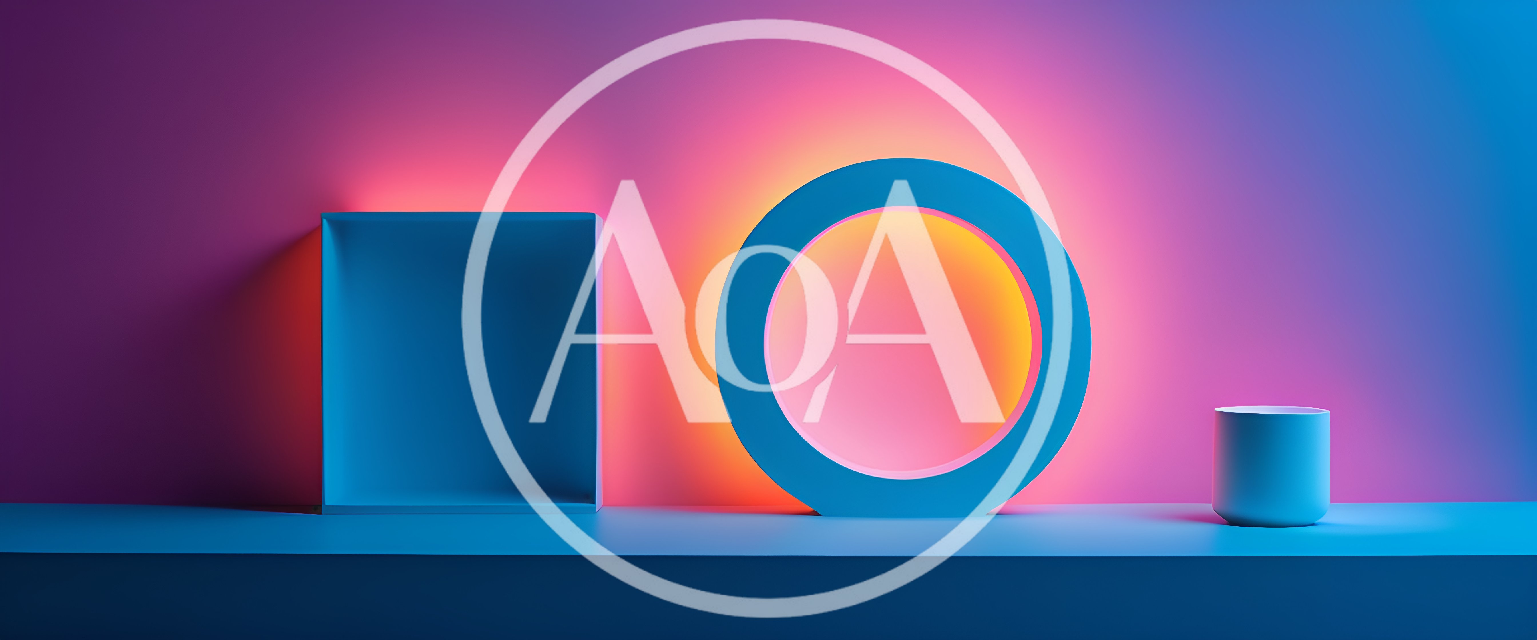 Minimalist Geometric Shapes With Neon Backlighting