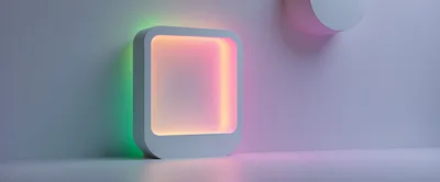 Minimalist Square Light Frame With Neon Gradient Glow