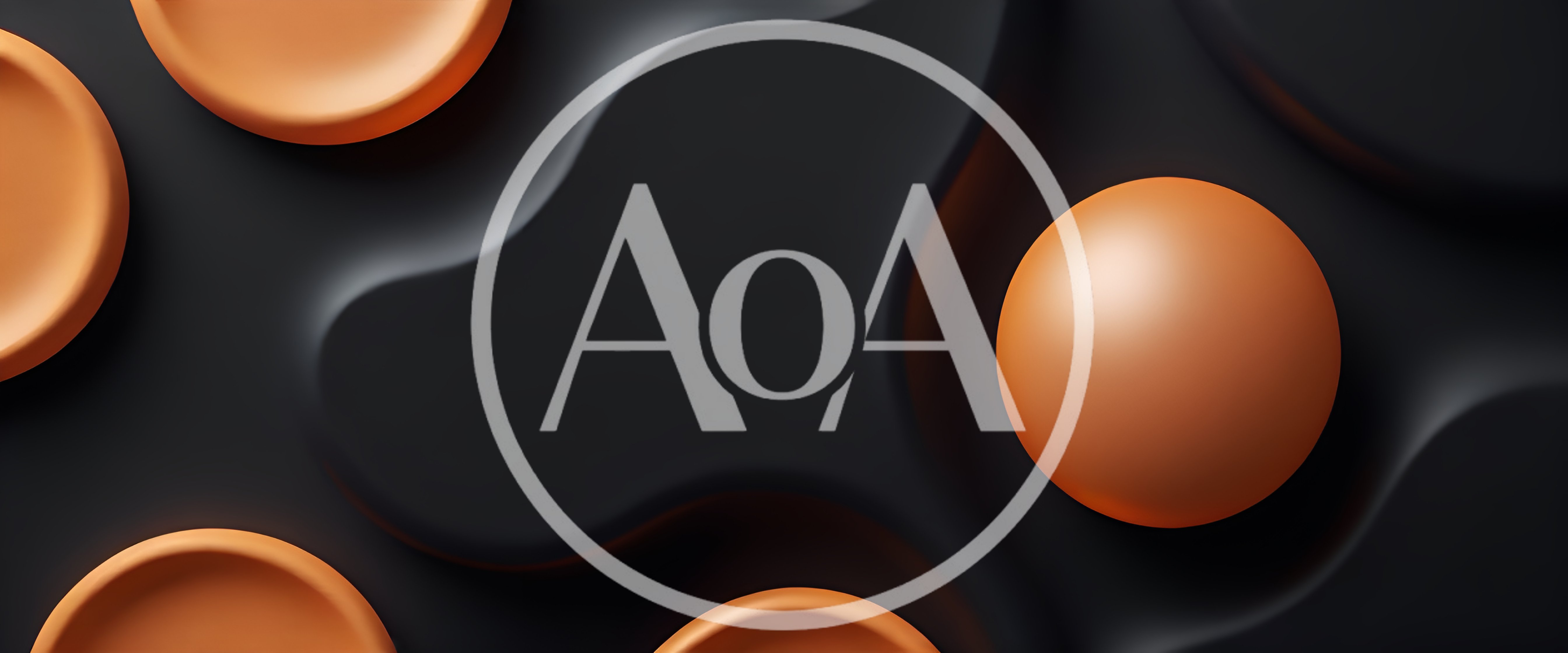 Abstract 3D Background With Orange Spheres And Dark Waves