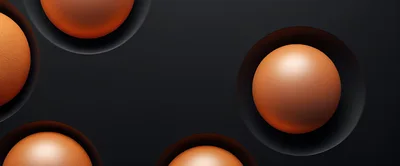 Abstract 3D Spheres In Dark Recessed Circular Pockets