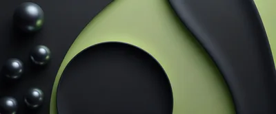 Abstract 3D Composition With Spheres And Curved Shapes