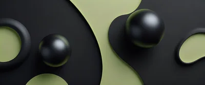 Abstract 3D Composition With Spheres And Organic Shapes