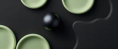 Abstract 3D Composition With Spheres And Fluid Shapes