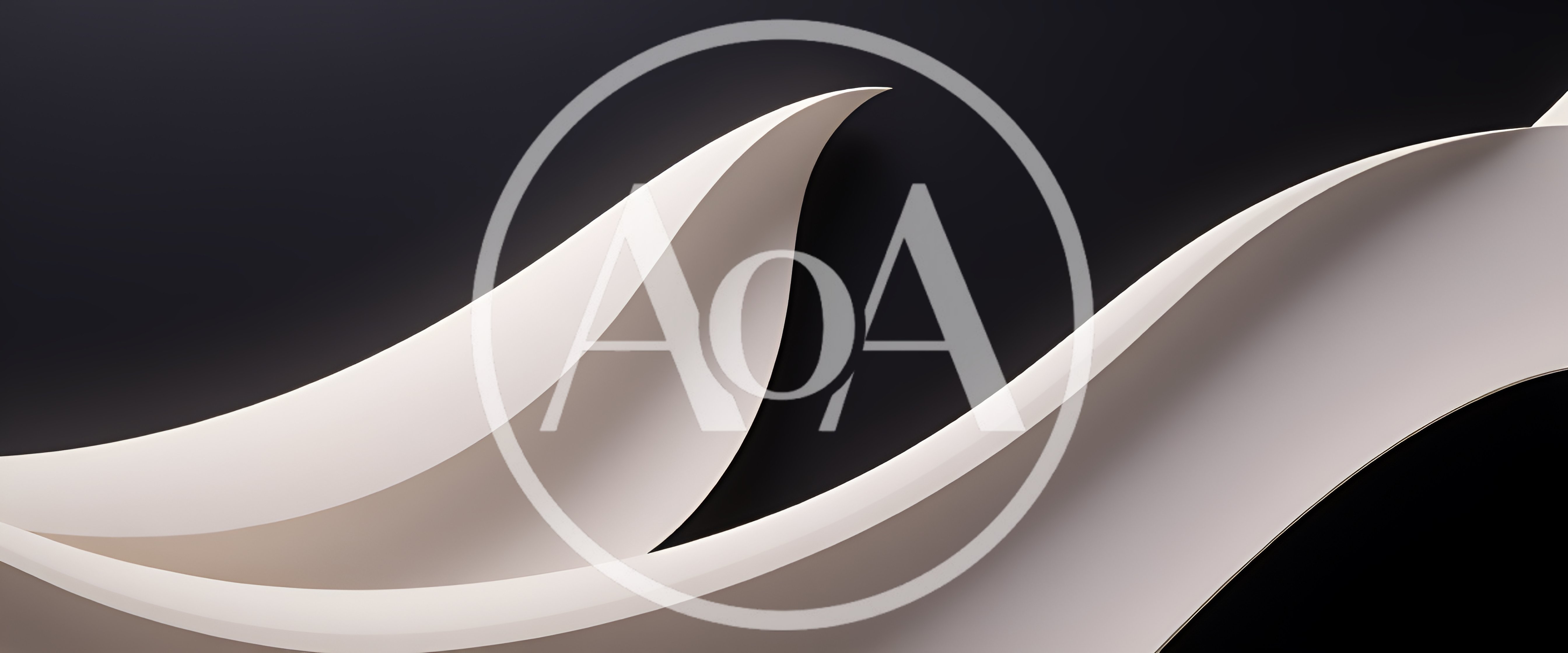 Abstract White Curved Paper Shapes On Black Background