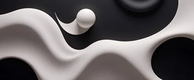 Abstract 3D Render Of Flowing White Shapes