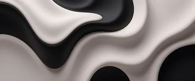 Abstract Liquid Waves In Black And Cream