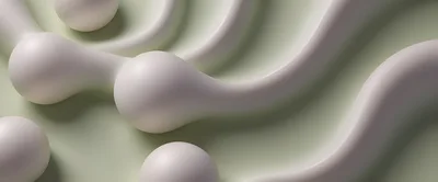 Abstract 3D Fluid Shapes On Soft Green Background