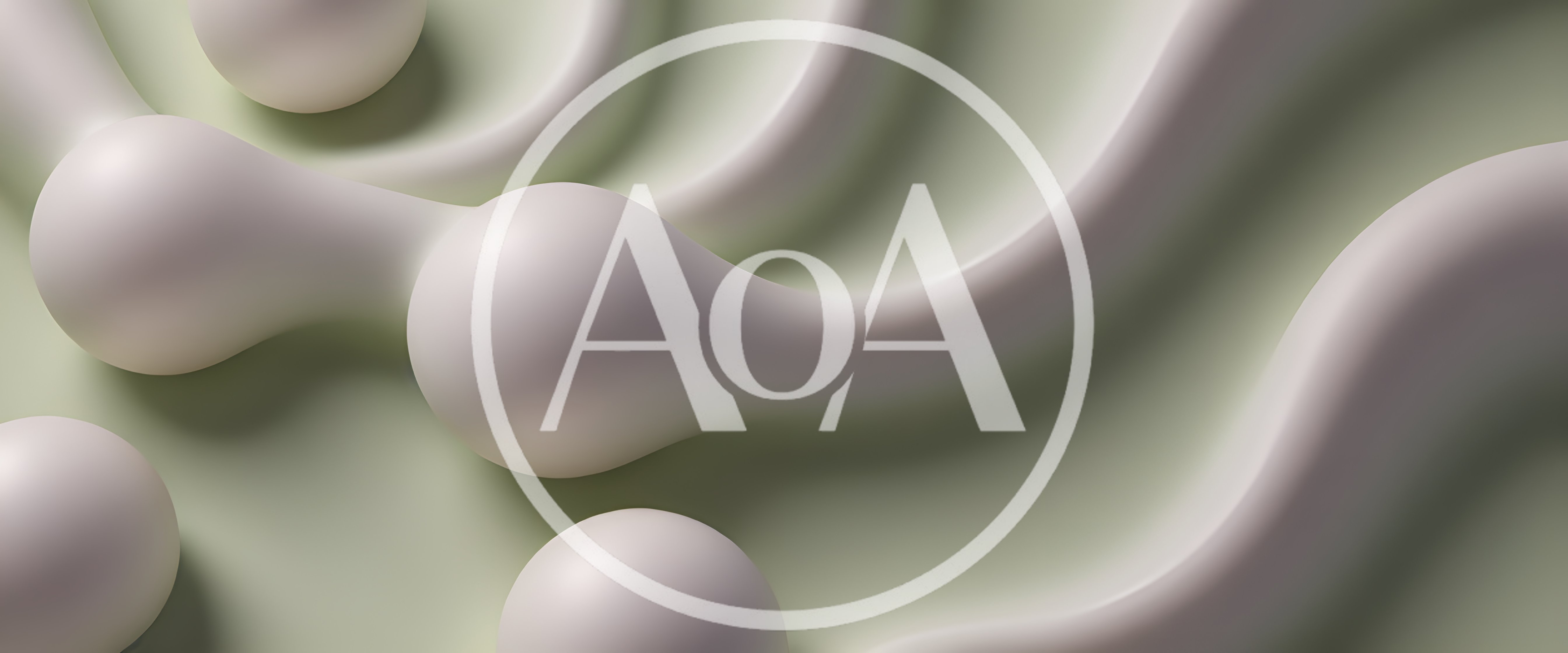 Abstract 3D Fluid Shapes On Soft Green Background