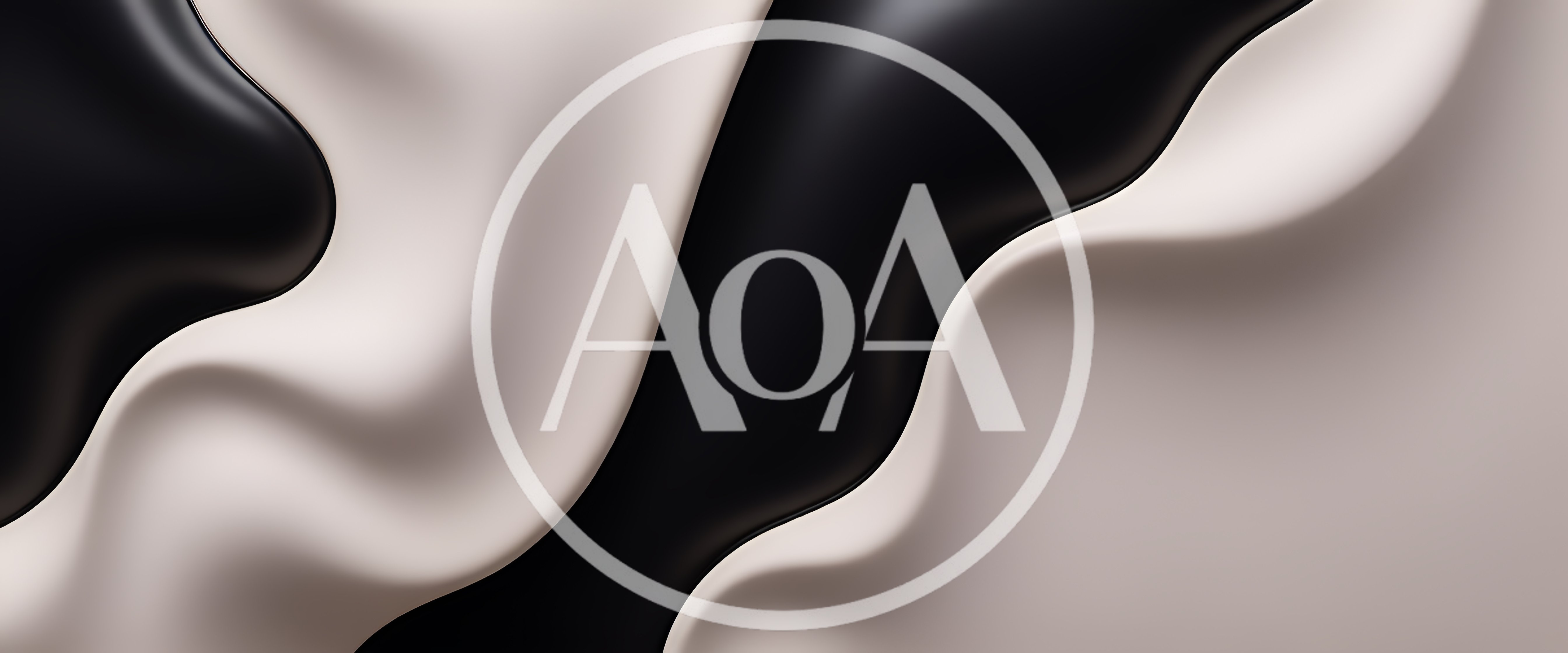 Abstract Fluid Waves Of Black And Cream Liquid
