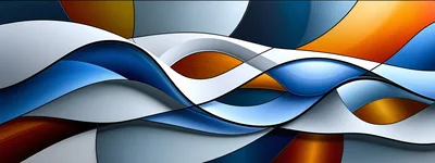Abstract Wavy Layers With Blue And Orange Tones