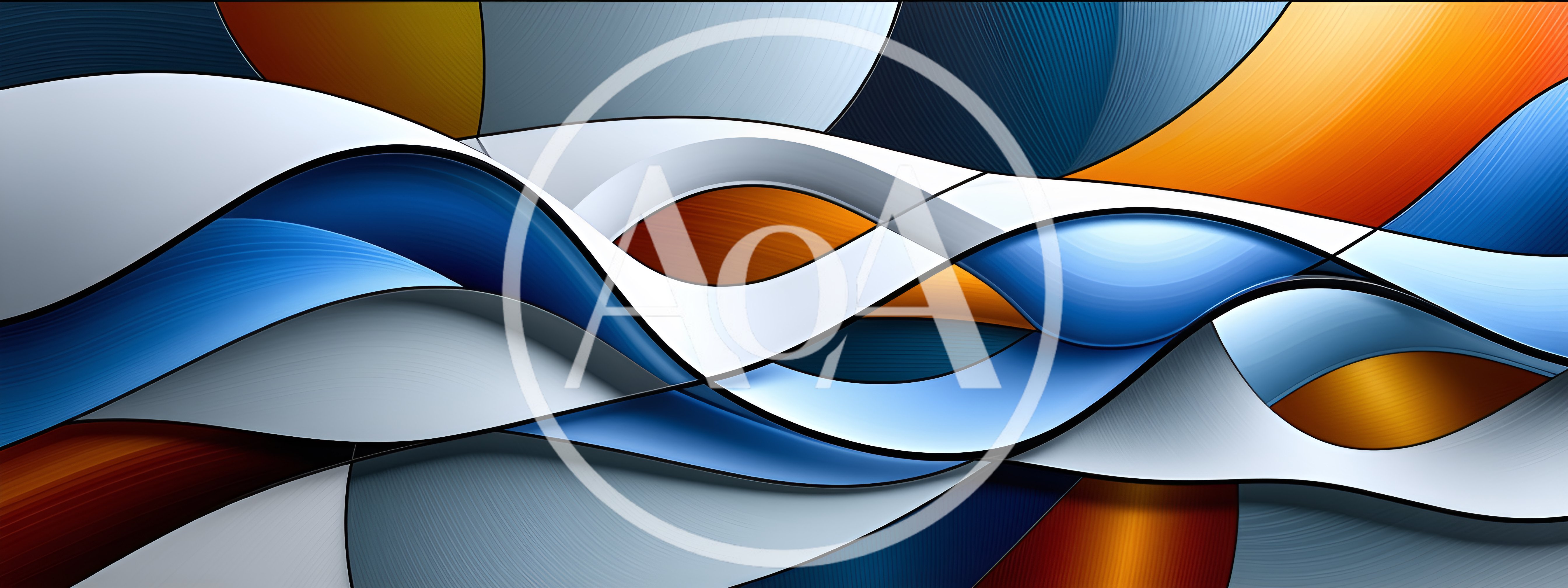 Abstract Wavy Layers With Blue And Orange Tones