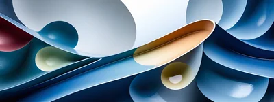 Abstract 3D Rendered Flowing Geometric Shapes