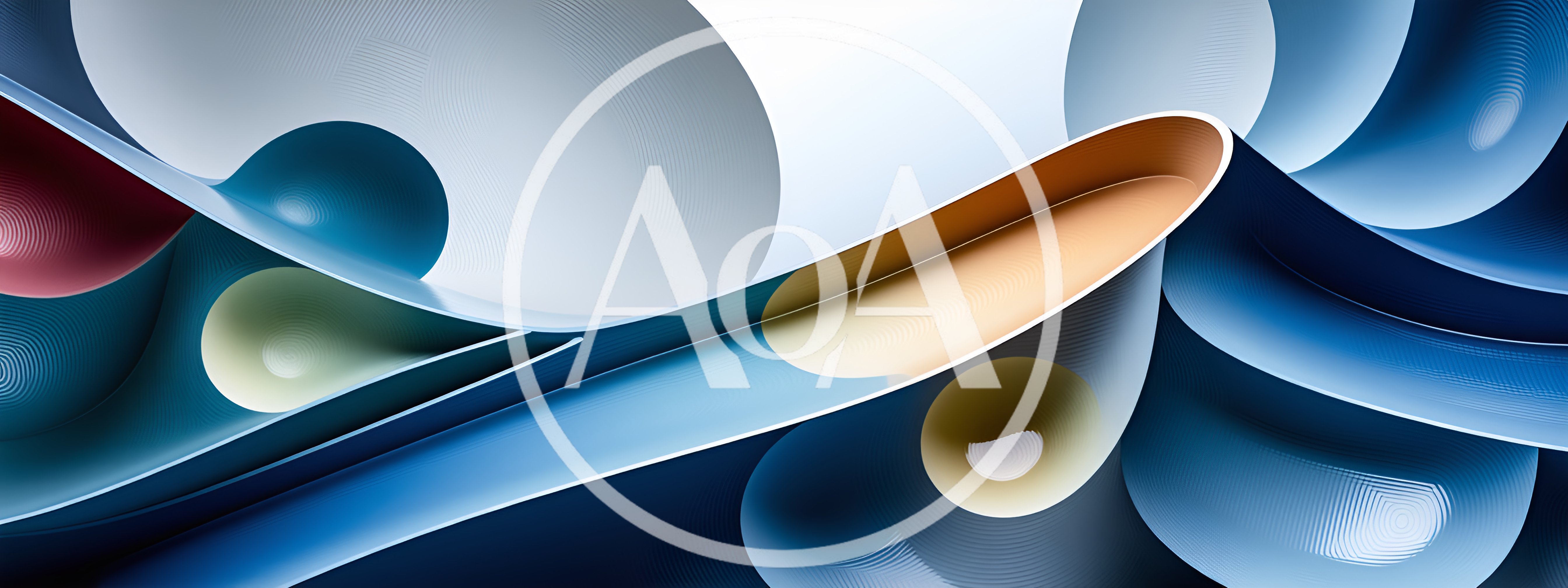 Abstract 3D Rendered Flowing Geometric Shapes