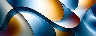 Abstract 3D Background With Flowing Metallic Curves