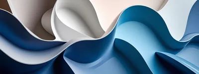 Abstract 3D Wavy Blue And White Layers