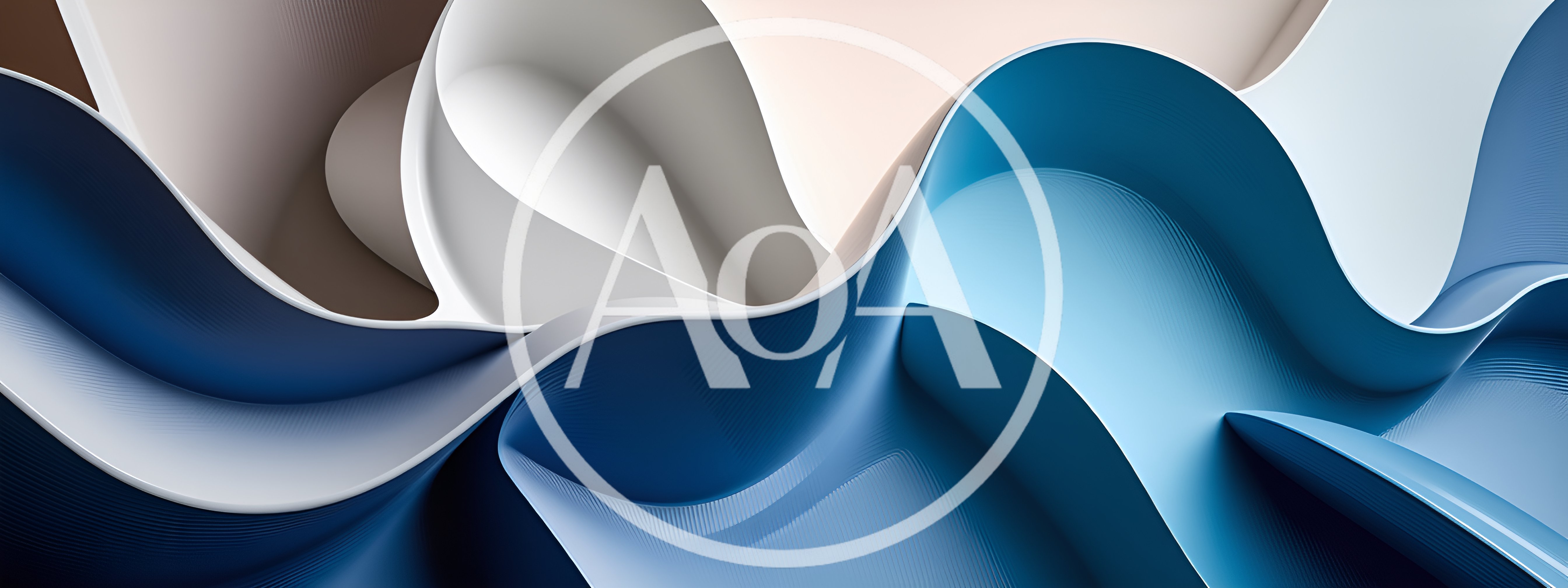 Abstract 3D Wavy Blue And White Layers