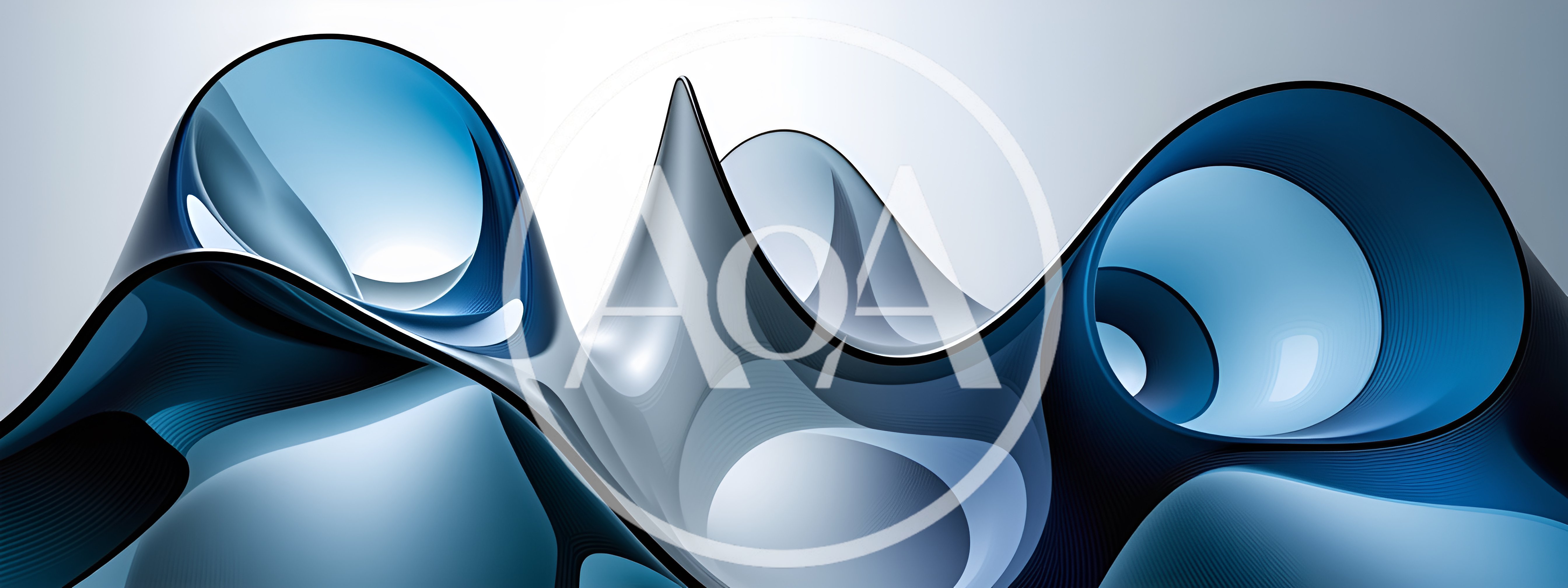 Abstract Blue And Silver Fluid 3D Wave Background