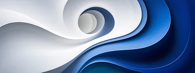 Abstract Blue And White Swirling Wave Background