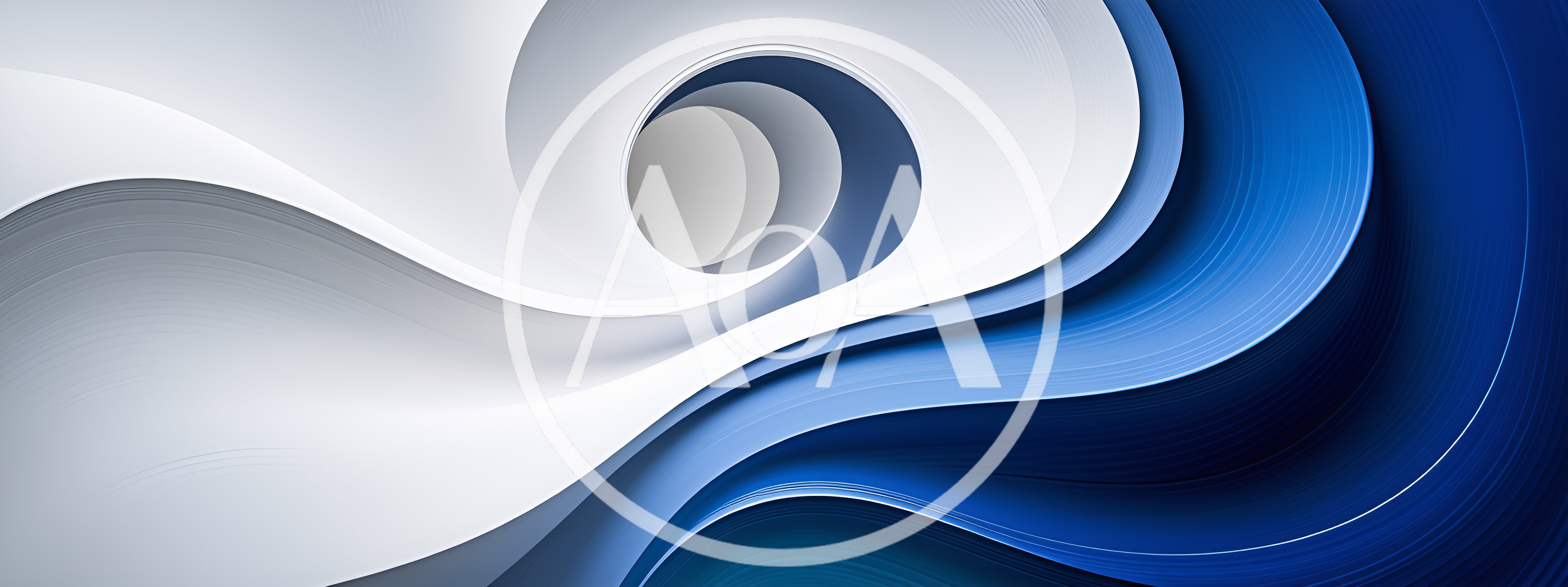 Abstract Blue And White Swirling Wave Background