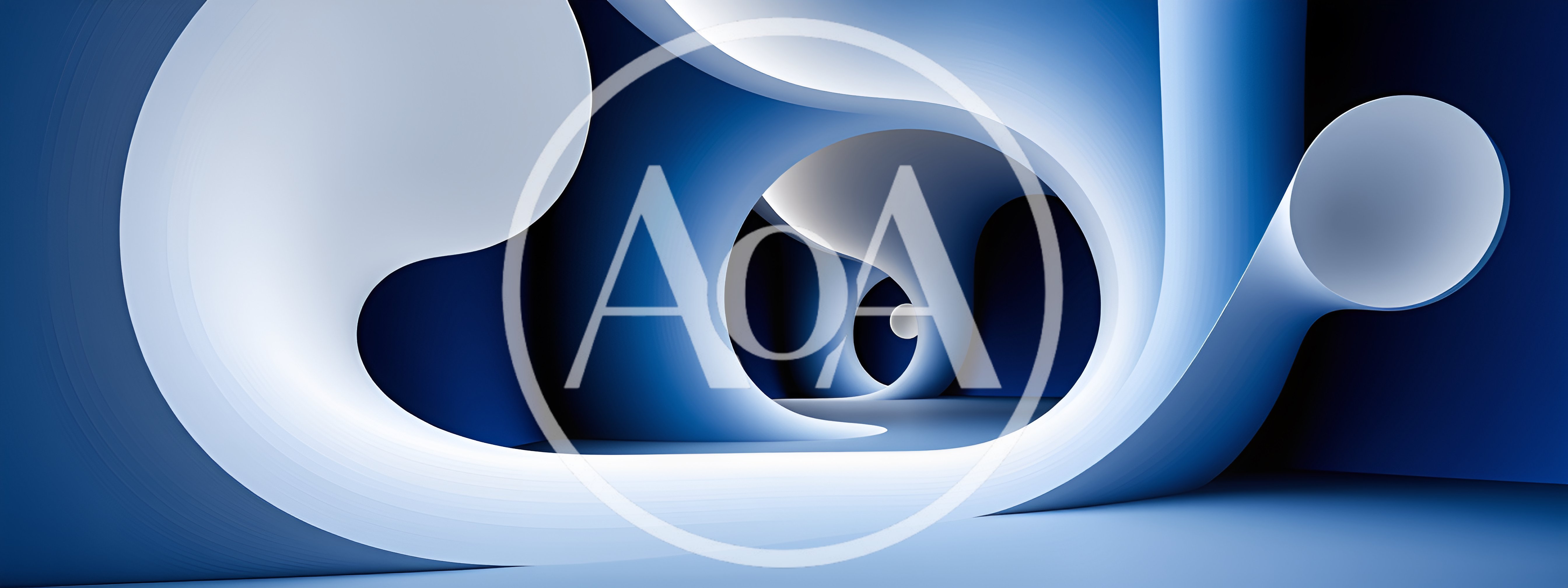 Abstract Blue Architectural Tunnel With Fluid Organic Shapes