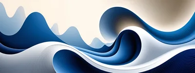 Abstract Blue And White Fluid Wave Background