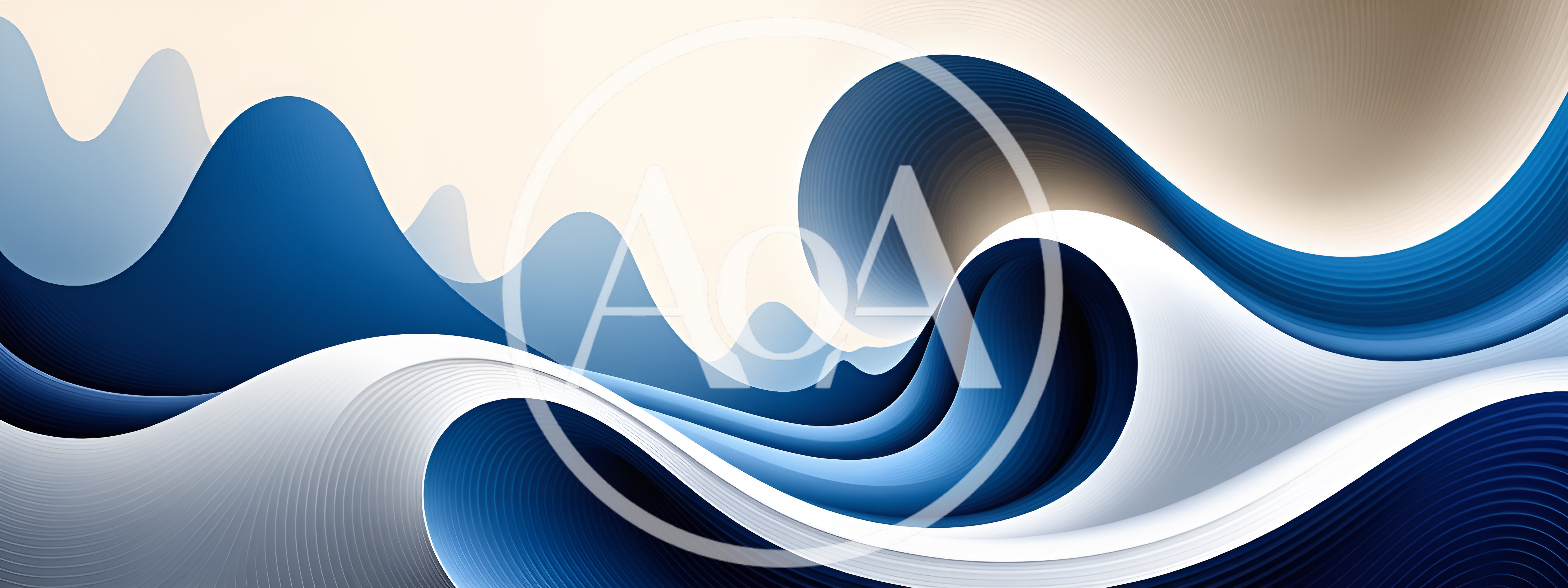 Abstract Blue And White Fluid Wave Background