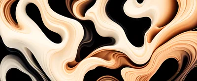 Abstract Fluid Waves With Cream And Brown Tones