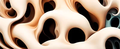 Abstract Organic Fluid Shapes With Smooth Curves
