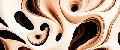 Abstract Fluid Liquid Swirls In Cream And Brown