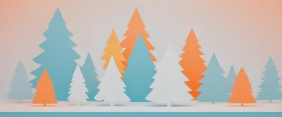 Paper Cutout Christmas Trees In Pastel Colors