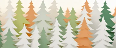 Layered Paper Cutout Christmas Tree Forest