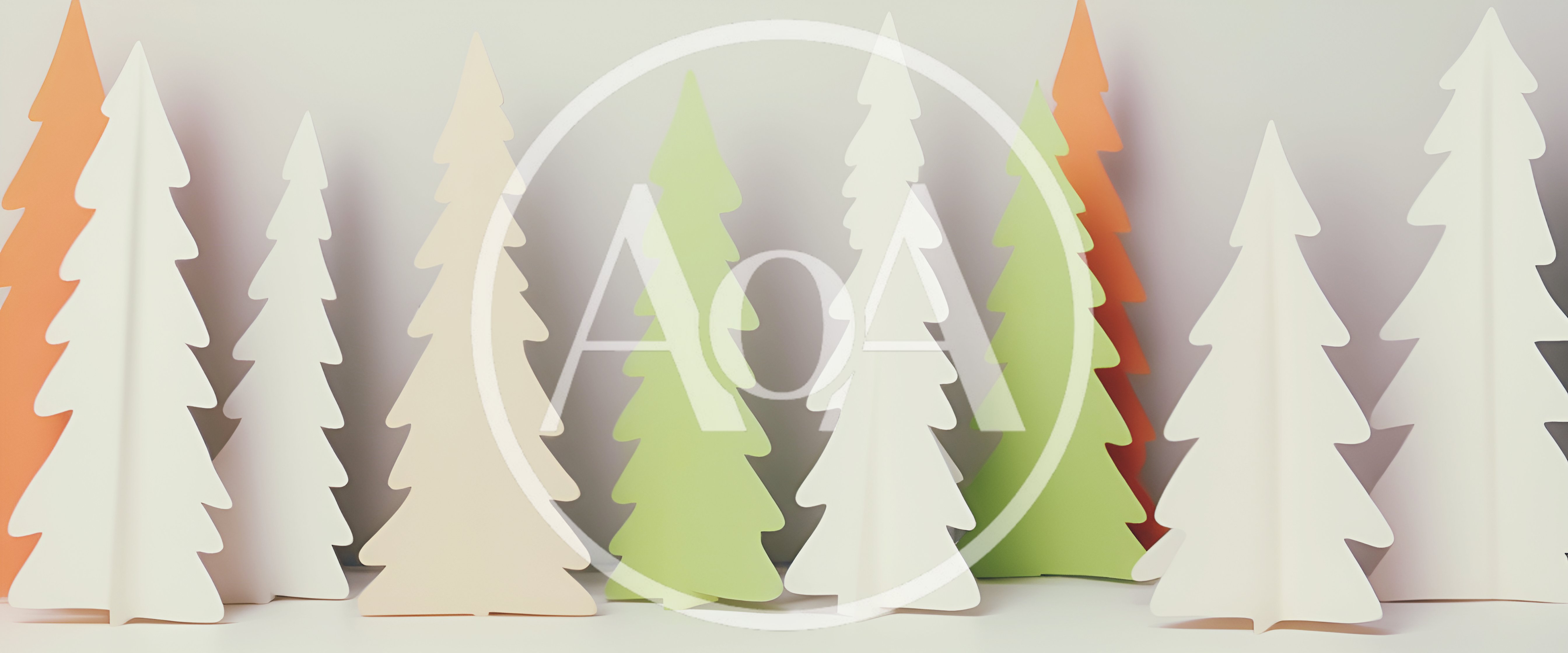 Paper Cutout Christmas Trees In Pastel Colors