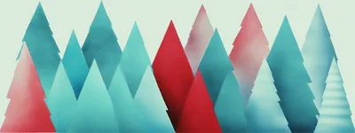 Abstract Watercolor Christmas Tree Forest Illustration