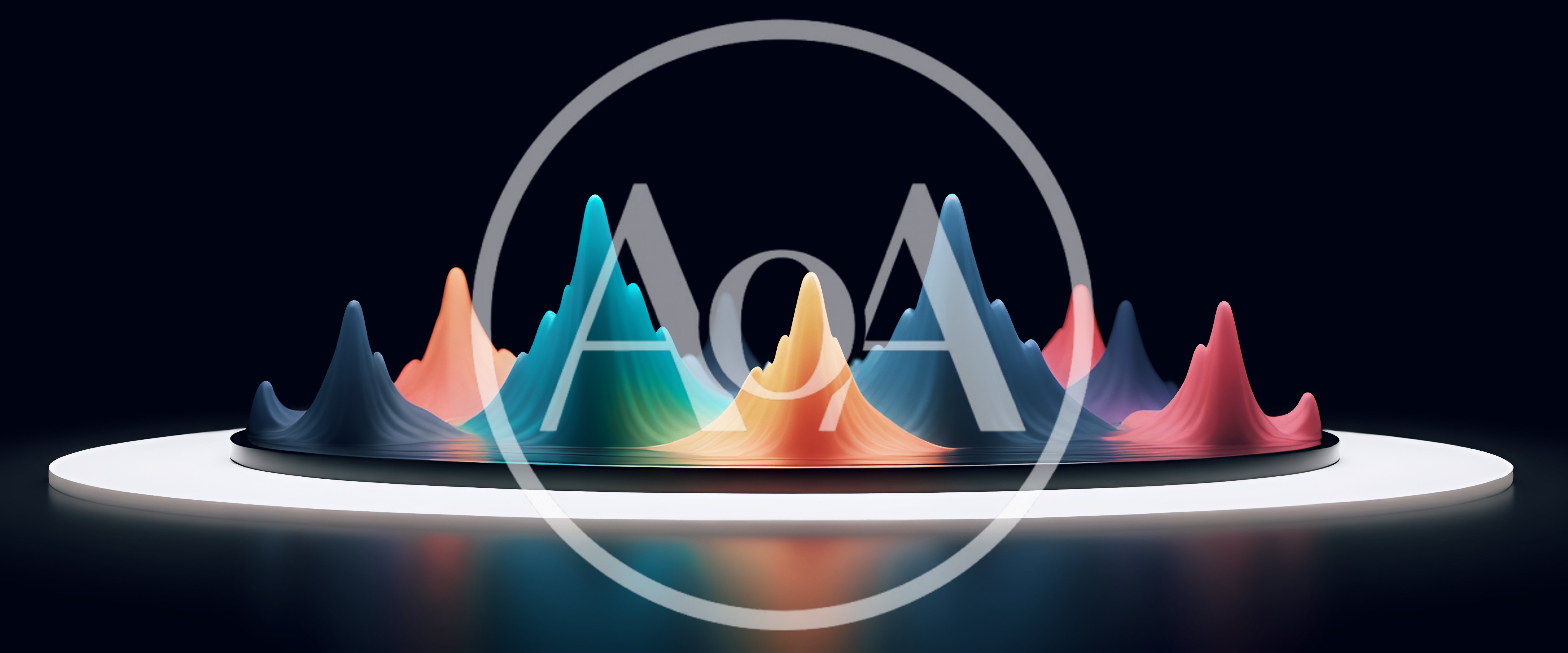 Abstract 3D Sound Wave Visualization On Circular Platform