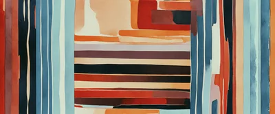 Abstract Watercolor Painting With Vertical And Horizontal Stripes