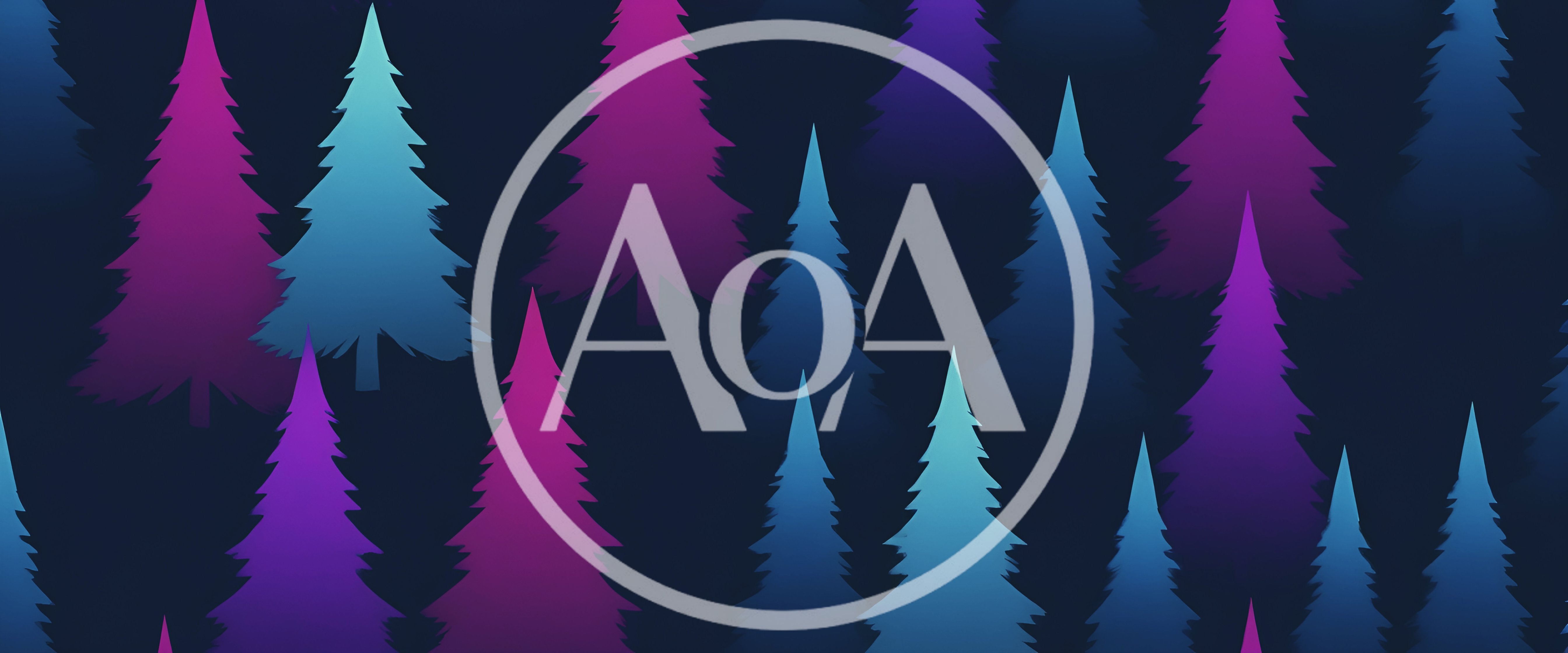 Stylized Digital Illustration Of A Neon Forest