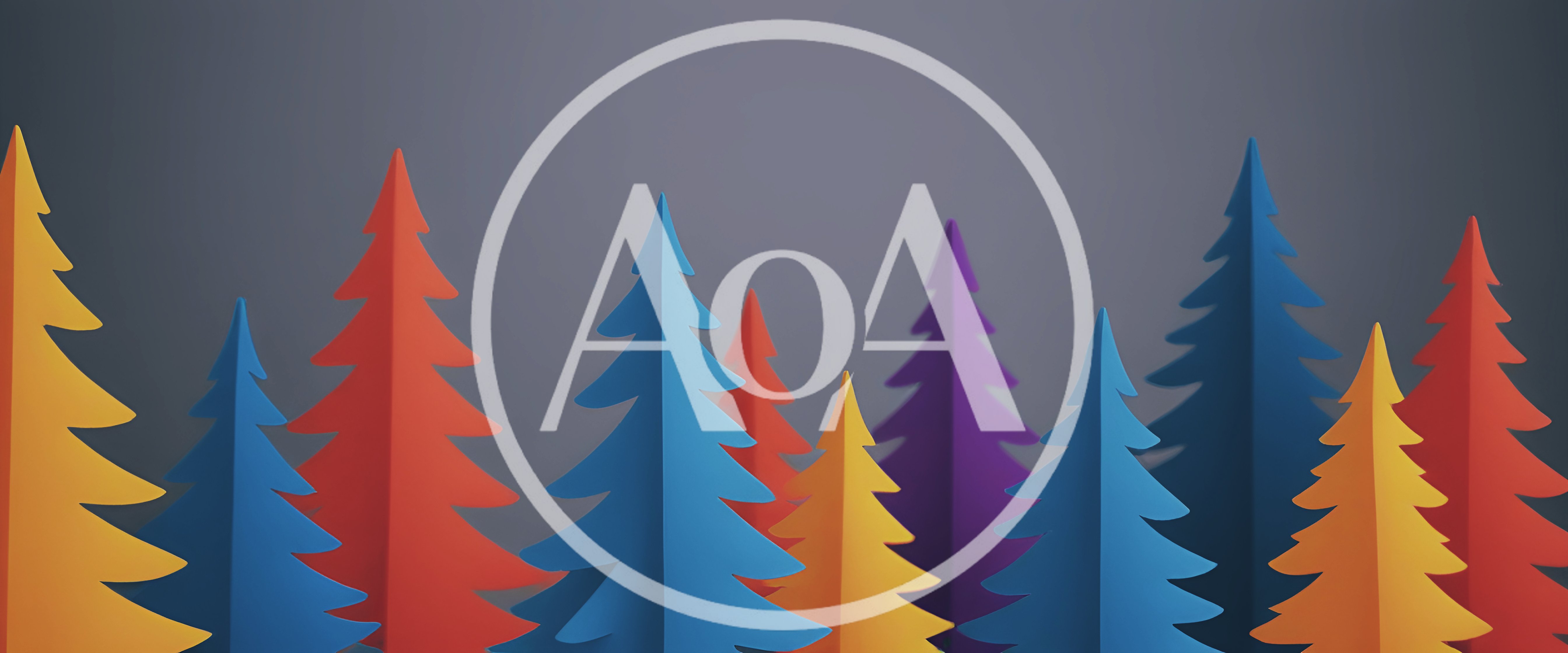 Colorful Paper Cutout Christmas Trees On Grey Background