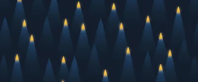 Stylized Digital Illustration Of Glowing Pine Tree Tops