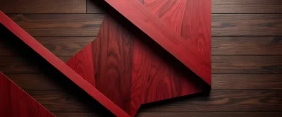 Abstract Red Wood Planks Over Dark Wooden Background