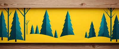 Stylized Paper Cutout Forest Landscape Illustration