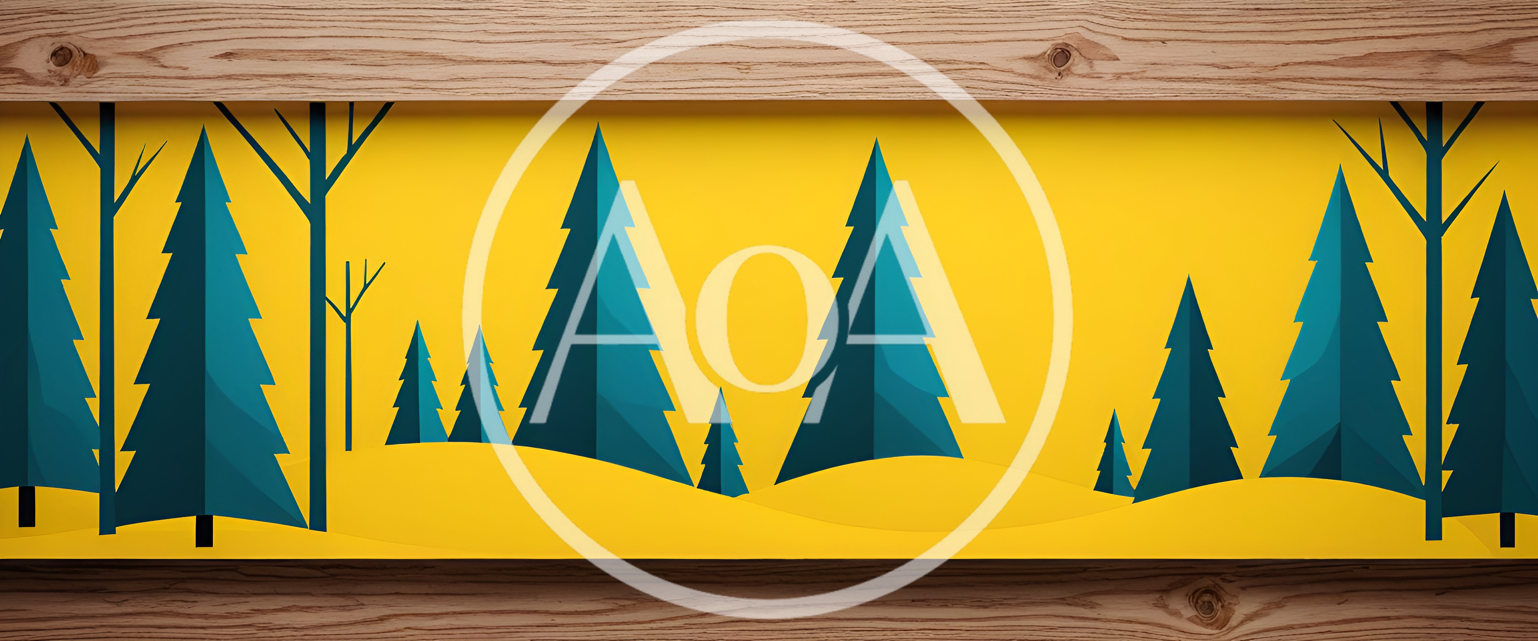 Stylized Paper Cutout Forest Landscape Illustration