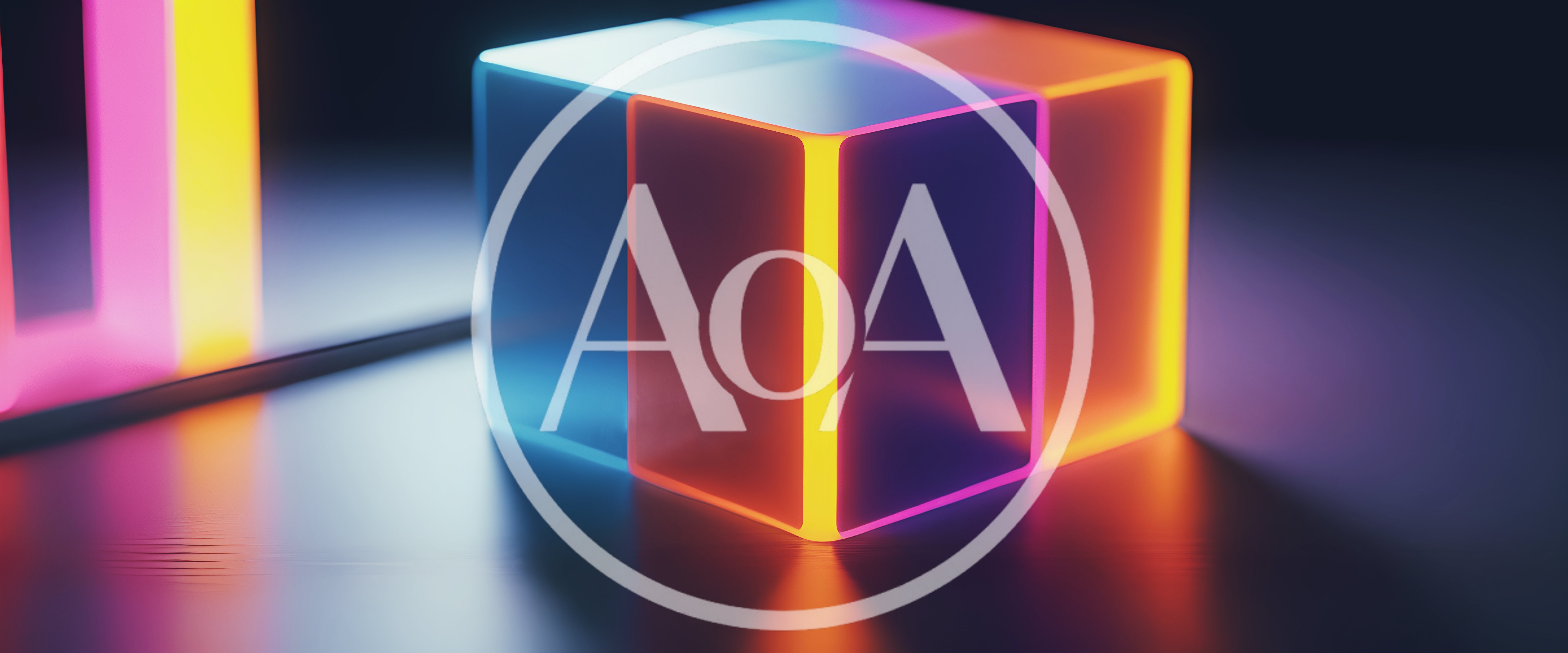 Glowing Neon Geometric Cube Abstract 3D Render