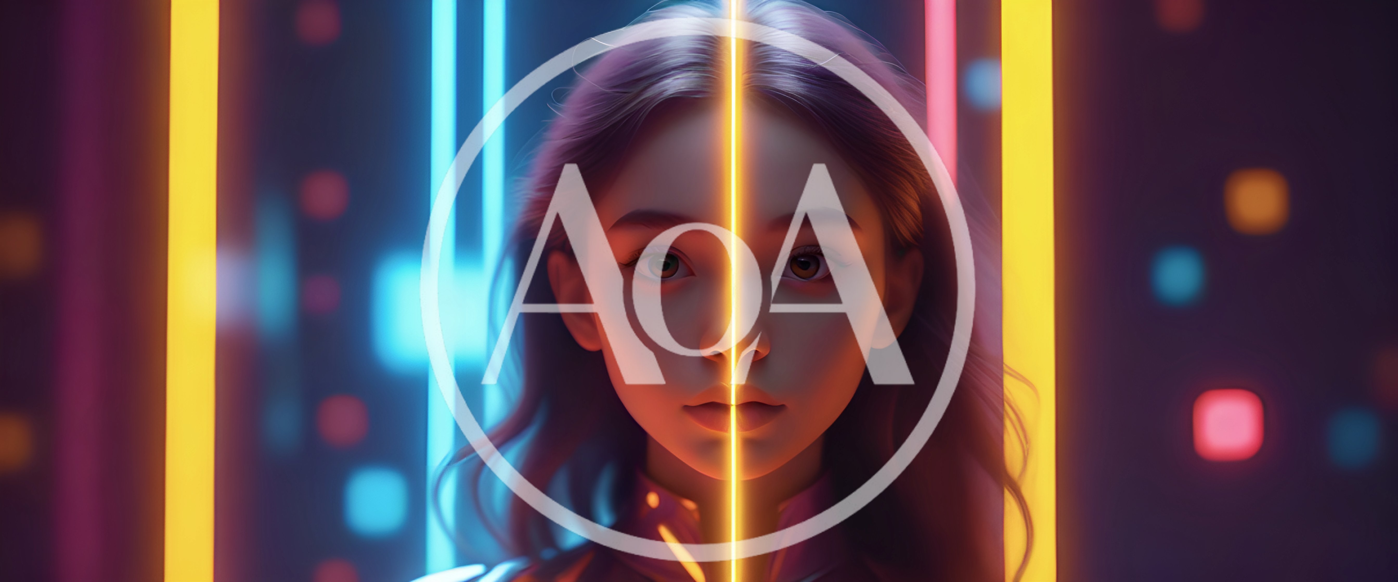 Portrait Of A Young Woman With Neon Lighting