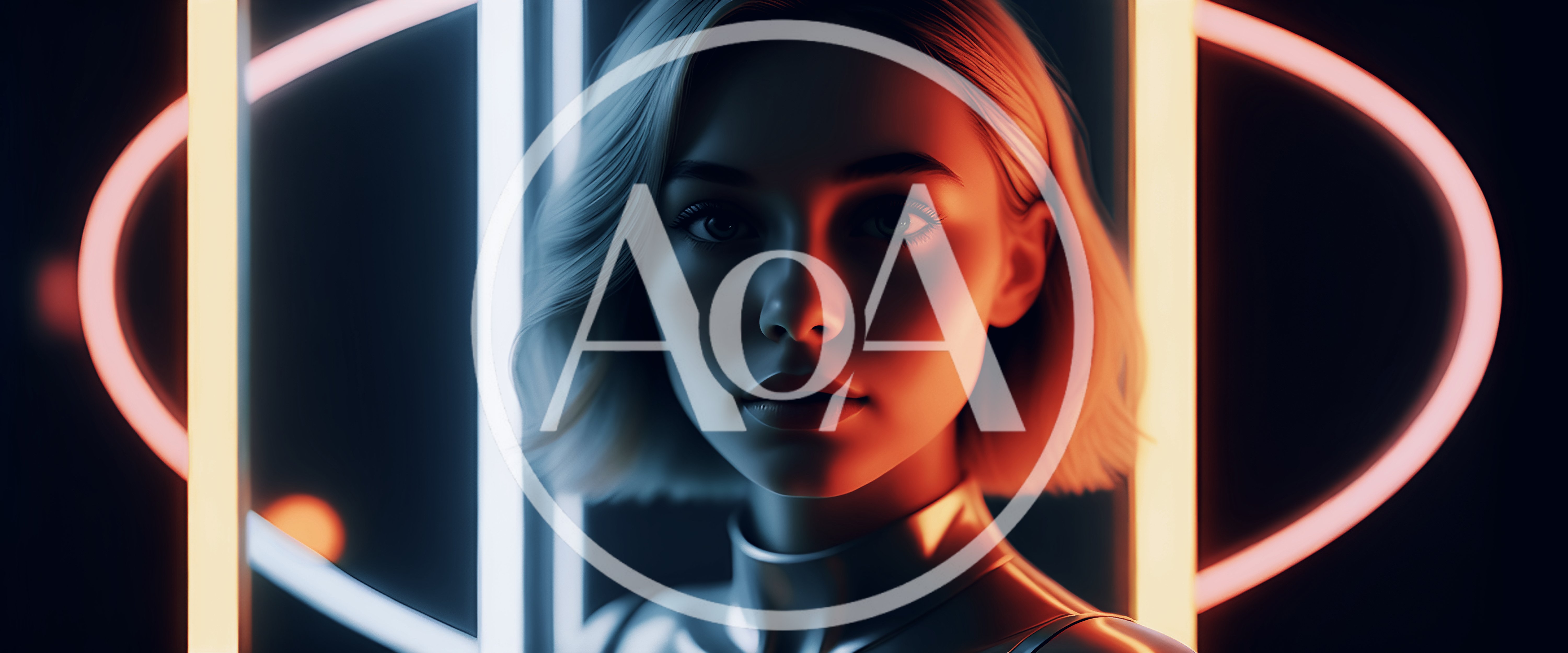 Portrait Of A Futuristic Woman With Neon Lighting