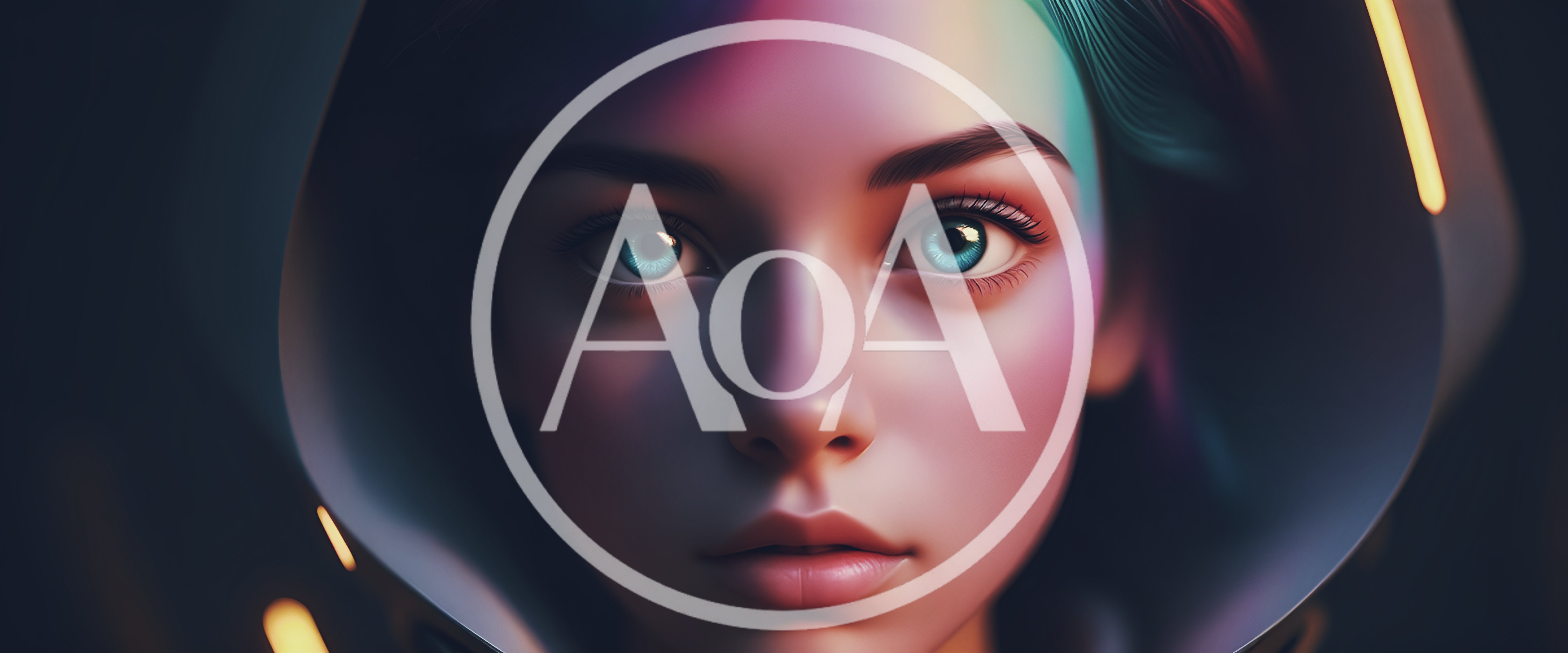 Portrait Of A Young Woman With Cyberpunk Lighting