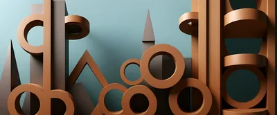 Abstract Geometric Shapes In Warm Tones
