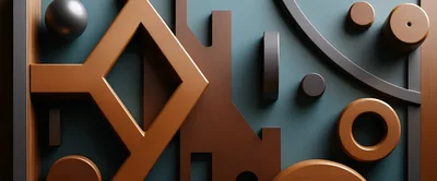 Abstract 3D Geometric Shapes Composition