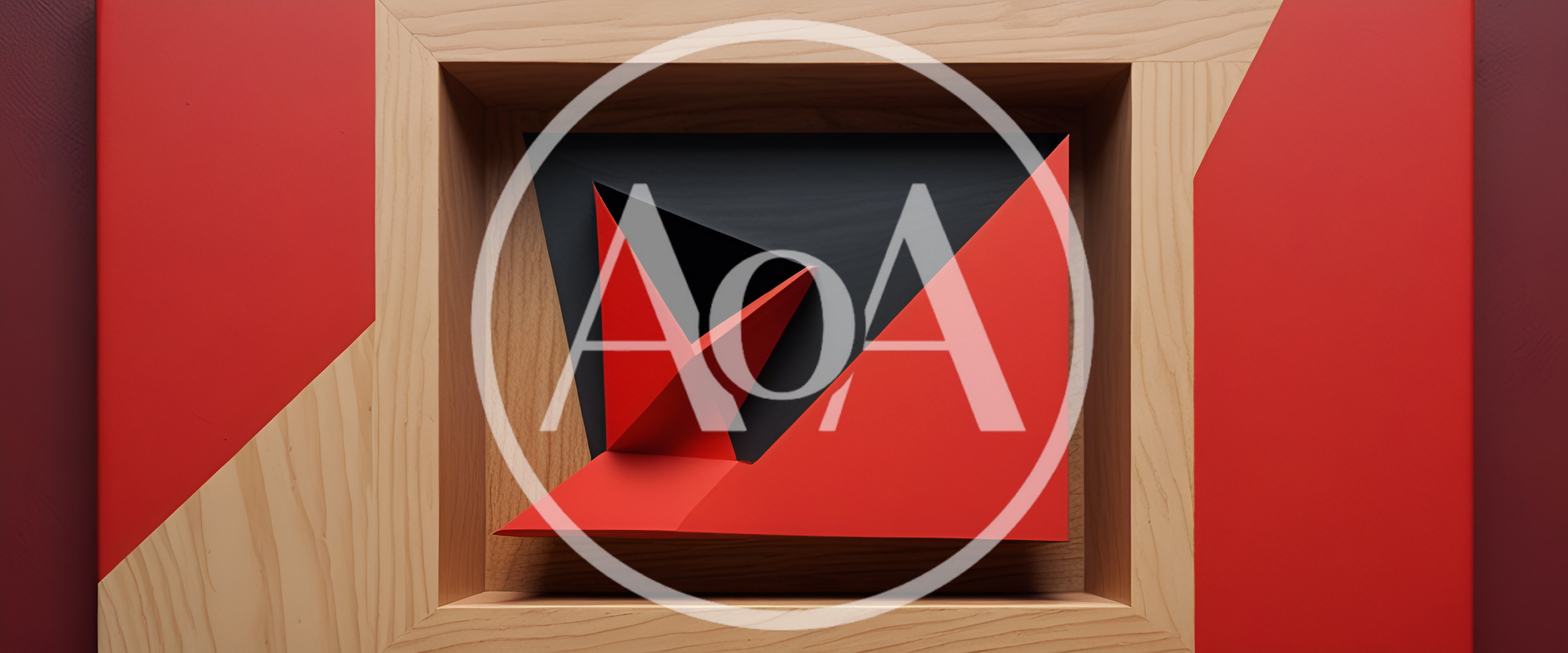 Abstract Geometric Sculpture With Red And Black Shapes